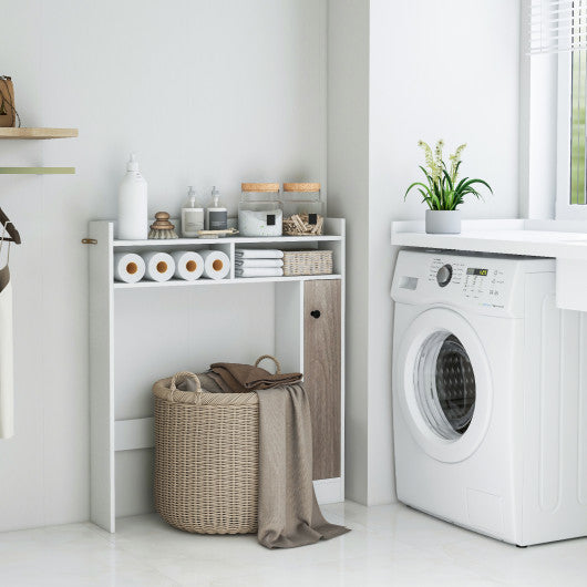 Bathroom Over the Toilet Floor Storage Organizer with Adjustable Shelves-White Online now