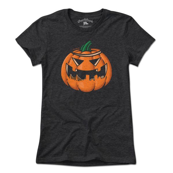 Boston Skyline Jack O  Lantern T-Shirt For Sale