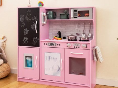 Toddler Pretend Play Kitchen for Boys and Girls 3-6 Years Old-Pink Fashion