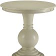 26  White Solid And Manufactured Wood Round End Table For Sale