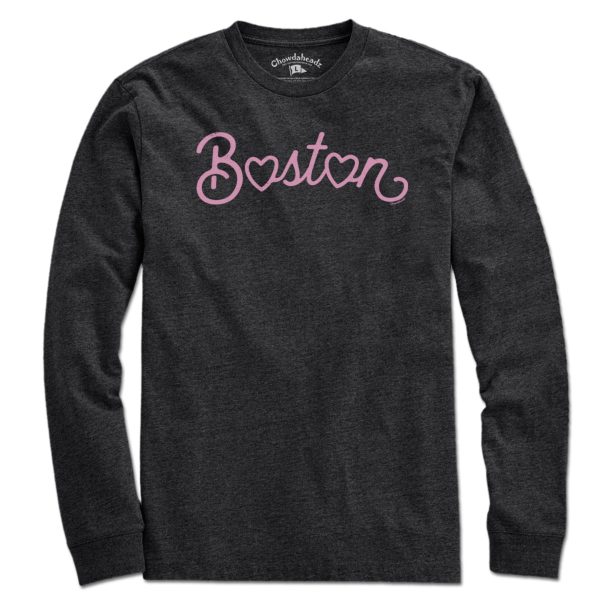 Boston Heart Script T-Shirt Online Sale