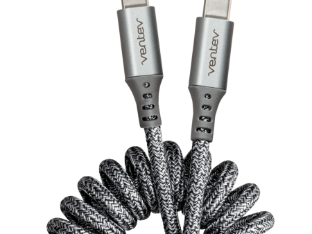 Ventev Chargesync Helix Coiled USB C to USB Type C Cable 3ft by Ventev Online now