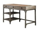 47  Natural and Gray Writing Desk With Three Drawers Supply