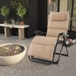 Adjustable Metal Zero Gravity Lounge Chair with Removable Cushion and Cup Holder Tray-Beige Sale