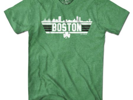 Boston Top Town Shamrock T-Shirt For Sale