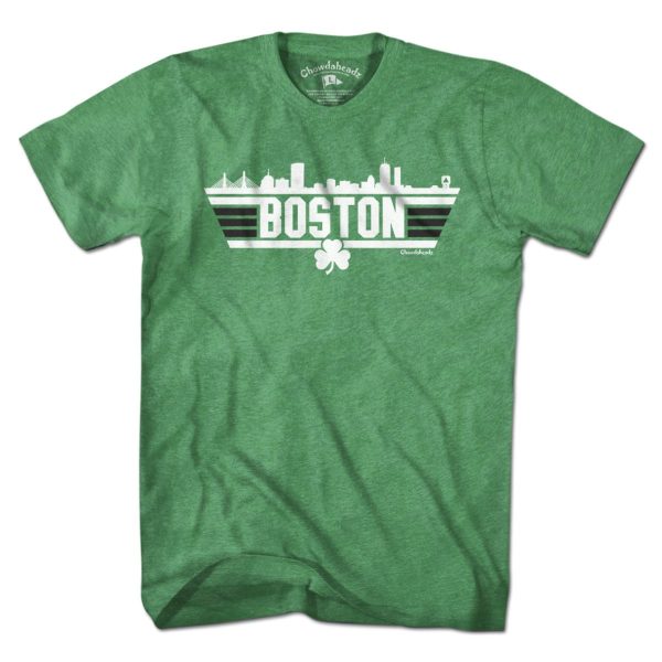 Boston Top Town Shamrock T-Shirt For Sale