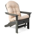 Patio Adirondack Chair Cushion with Fixing Straps and Seat Pad-Beige on Sale