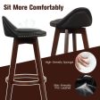 2 Pieces Cushioned Swivel Bar Stool Set with Low Back-Black Online Sale