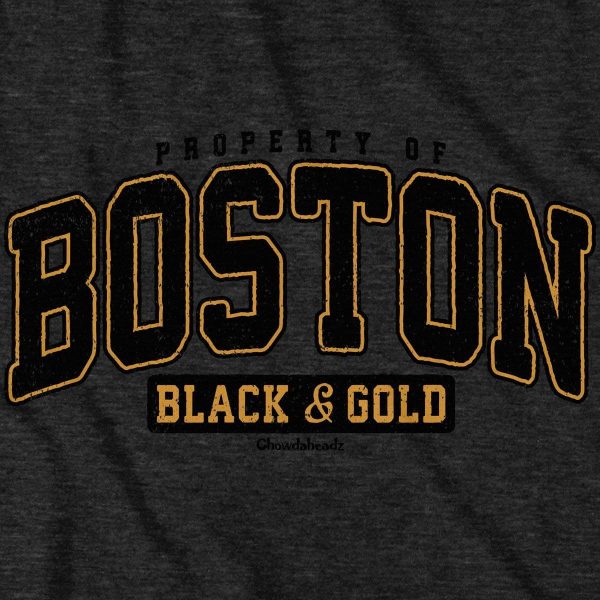 Property of Boston Black & Gold Tailgater Hoodie Fashion