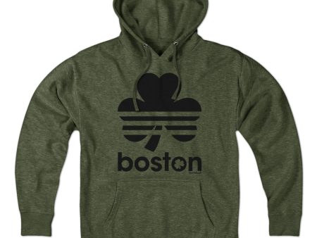 Boston Retro Shamrock Blackout Hoodie Discount