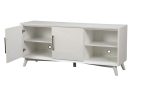 64  White Pine Solid Wood Open Shelving TV Stand For Discount