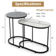 2-in-1 Design Faux Marble Top Tea Table Discount