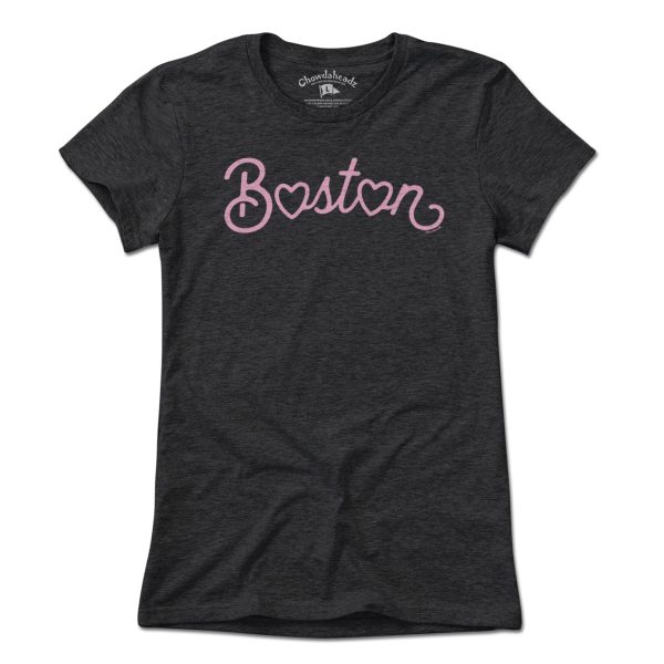 Boston Heart Script T-Shirt Online Sale