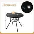 34 Inch Patio Dining Table with 1.5 inch Umbrella Hole for Garden Hot on Sale