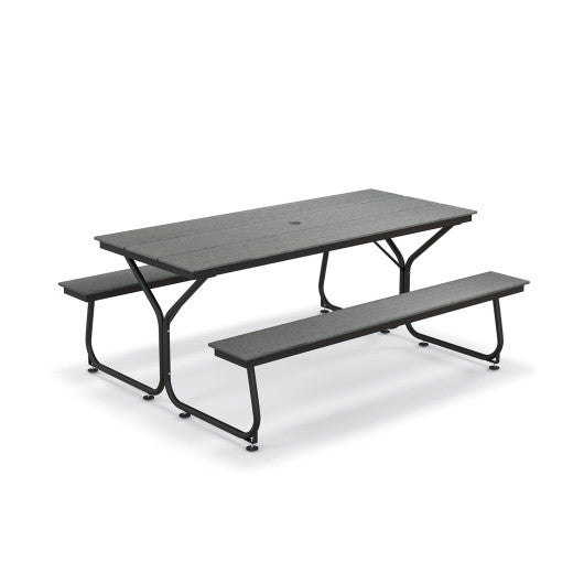 6 Feet Outdoor Picnic Table Bench Set for 6-8 People-Gray Hot on Sale