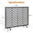 38 x 31 Inch Single Panel Fireplace Screen-Black Online Hot Sale