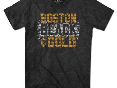 Boston Black & Gold Graffiti T-Shirt Fashion