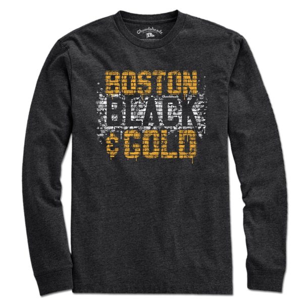 Boston Black & Gold Graffiti T-Shirt Fashion