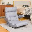 Adjustable Folding Sofa Chair with 6 Position Stepless Back-Gray Hot on Sale