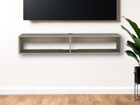 59  Beige Floating Mount TV Stand Hot on Sale