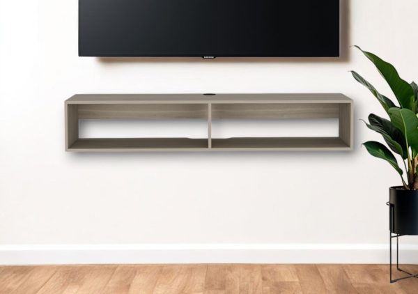 59  Beige Floating Mount TV Stand Hot on Sale