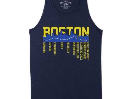 Boston Skyline Run Route Men s Tank Top on Sale