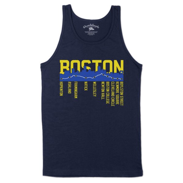 Boston Skyline Run Route Men s Tank Top on Sale