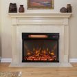 23-inch 3-Sided Electric Fireplace Insert with Remote Control-Black Online Hot Sale