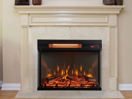 23-inch 3-Sided Electric Fireplace Insert with Remote Control-Black Online Hot Sale