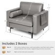 Modern Single Sofa with Cushion Bolster and Side Storage Pocket Supply