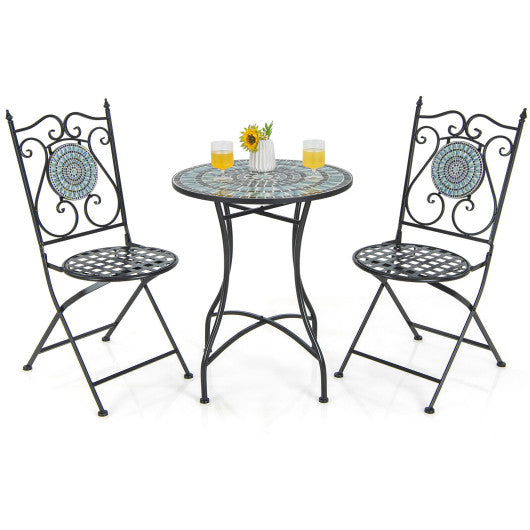 3 Pieces Mosaic Pattern Metal Dining Set Online Hot Sale