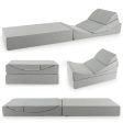 4-in-1 Convertible Folding Sofa Bed with High-Density Foam-Gray Online Sale