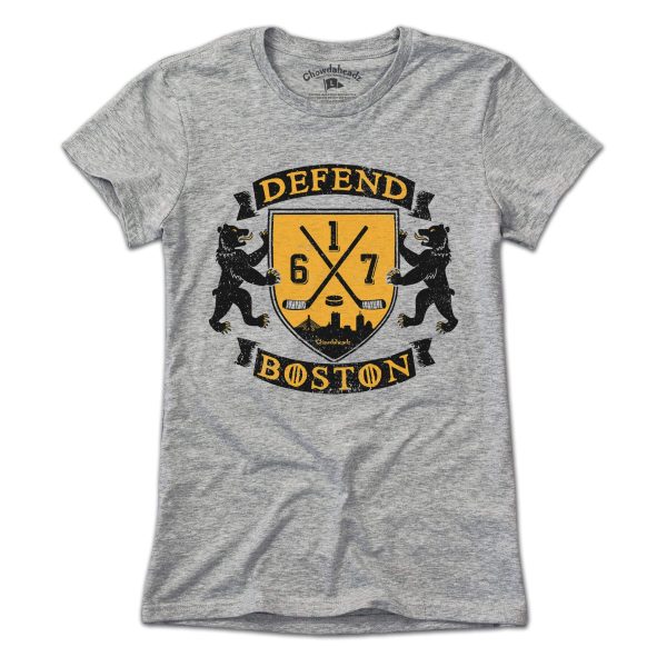 Defend Boston Hockey Shield T-Shirt Discount