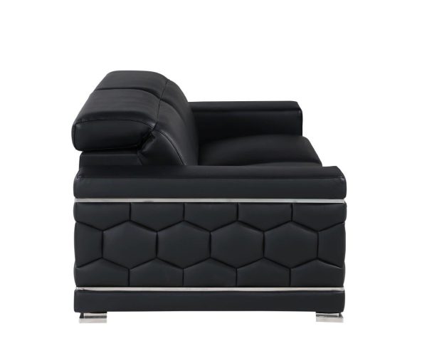 89  Black Leather Sofa With Silver Legs Online now