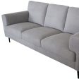 84  Light Gray Linen Sofa With Black Legs Discount