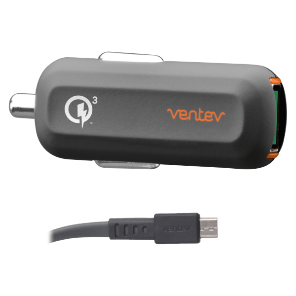 Ventev QC3.0 24W dashport rq1300 mini Car Charger and USB A to Micro USB Cable 3.3ft by Ventev Fashion