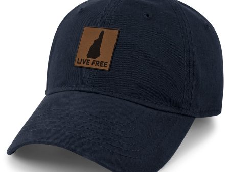 Live Free New Hampshire Leather Patch Dad Hat Online Sale