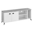 60  White Cabinet Enclosed Storage TV Stand For Sale