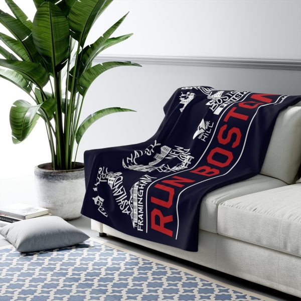 26.2 Run Boston Race Icons Sherpa Fleece Blanket Online Sale