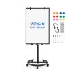 Height-Adjustable Mobile Whiteboard with Round Stand Paper Clips-Black Hot on Sale