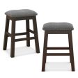 2 Piece 24.5 Inch Counter Height Bar Stool Set with Padded Seat-Gray Online now