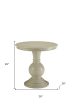 26  White Solid And Manufactured Wood Round End Table For Sale