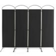 6.2Ft Folding 4-Panel Room Divider for Home Office Living Room-Black Online now