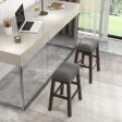 2 Piece 24.5 Inch Counter Height Bar Stool Set with Padded Seat-Gray Online now