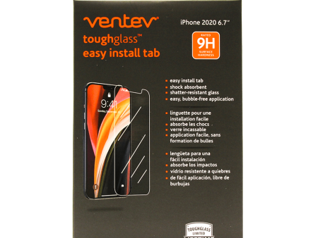 Ventev toughglass easy install tab Tempered Glass Screen Protector for Apple iPhone 12 Pro Max by Ventev For Cheap