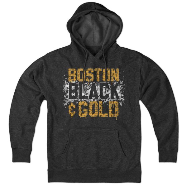 Boston Black & Gold Graffiti Hoodie Online Hot Sale