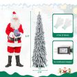 4 5 6 Feet Pre-Lit Artificial Christmas Tree Snow-Flocked Slim Pencil Xmas Decor-6 ft on Sale