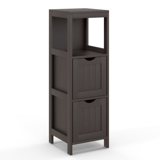 Wooden Bathroom Floor Cabinet with Removable Drawers-Brown Supply