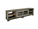 93  Brown Solid Wood Cabinet Enclosed Storage Distressed TV Stand Discount