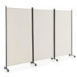 3 Panel Folding Room Divider with Lockable Wheels-White Supply